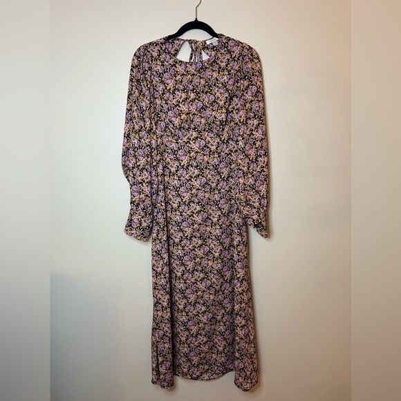 Topshop Extreme Sleeve Detail Open Back Midi Dress Size 6 - Picture 7 of 12